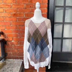 cream argyle sweater